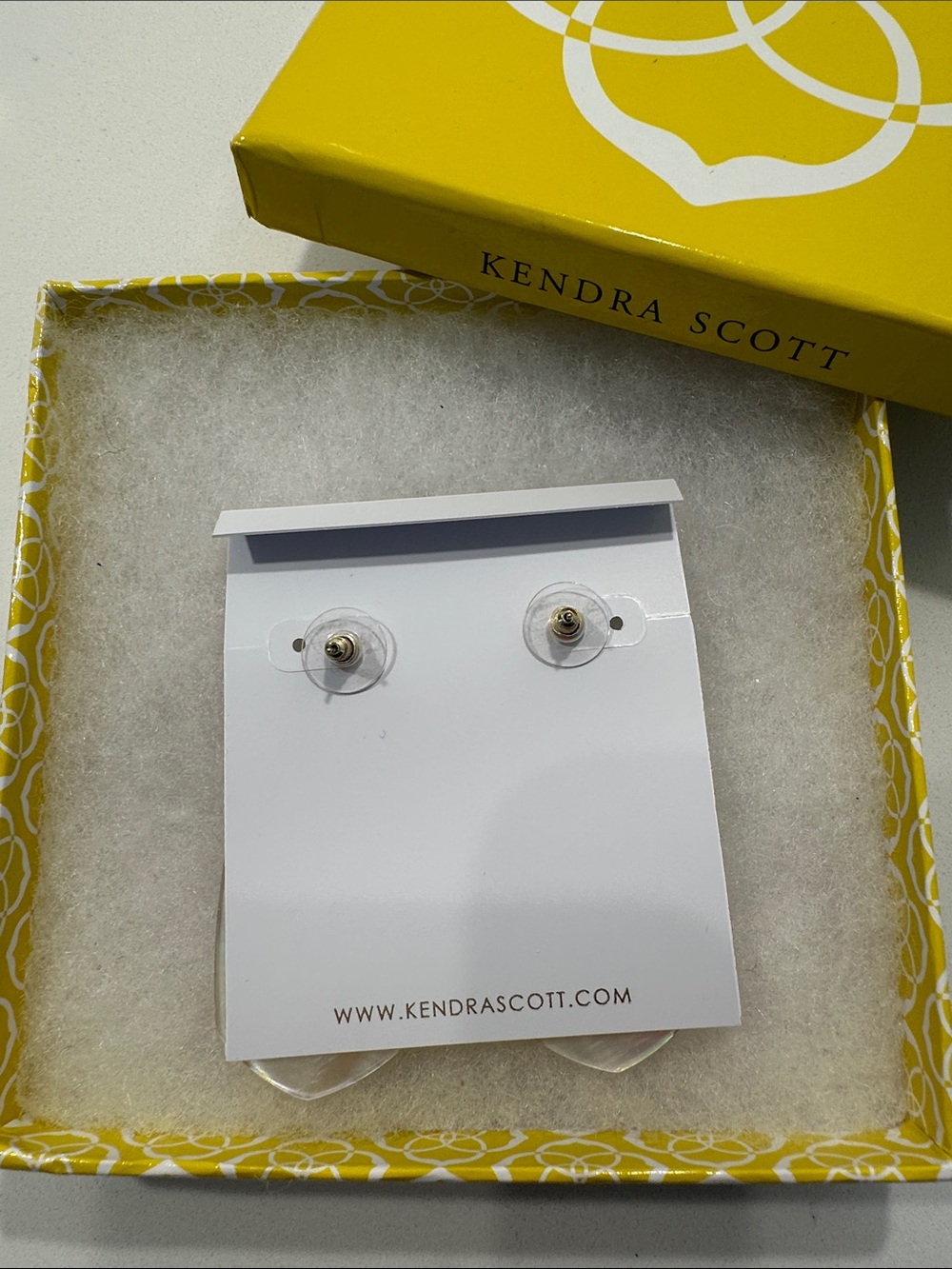 Kendra Scott Iridescent Mother-of-Pearl Drop Earrings with Gold Accents - Picture 4 of 4